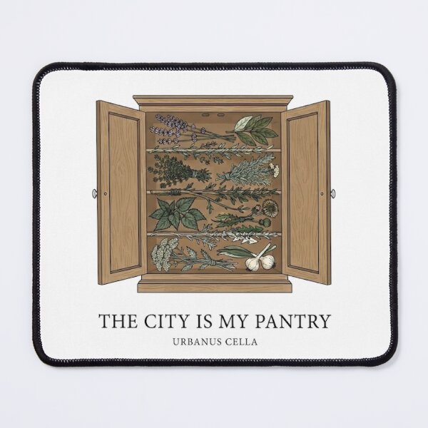 Item preview, The City Is My Pantry Botanical Herb Cabinet Illustration T-Shirt designed and sold by VintryOff.