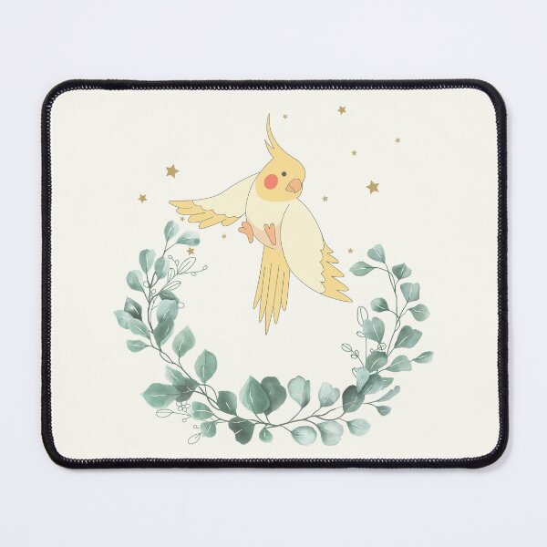 Item preview, Aesthetic Cockatiel Botanical Stars Whimsical Art designed and sold by Paw-Soul.