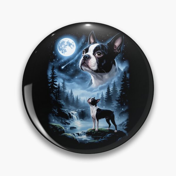 Item preview, Boston Terrier Howling at The Moon Vintage designed and sold by studio-ssaam.