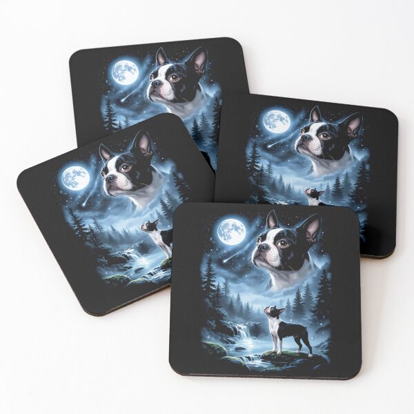 Item preview, Boston Terrier Howling at The Moon Vintage designed and sold by studio-ssaam.