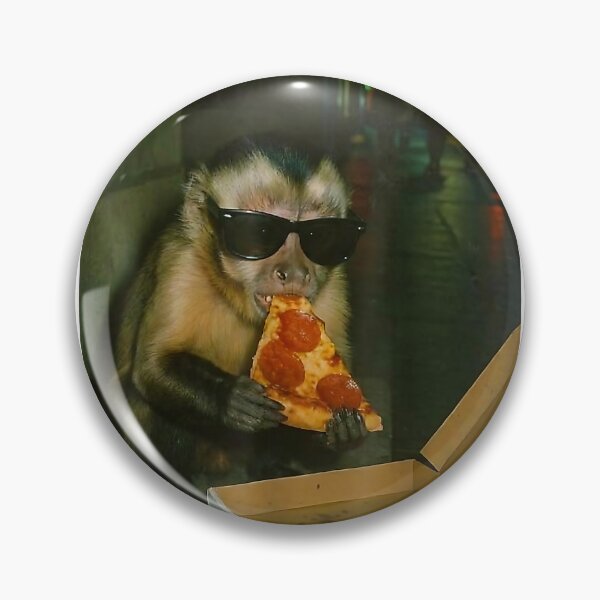 Item preview, Funny Monkey Eating Pizza Animal Meme Retro Humor Men Women T-Shirt designed and sold by Othinus.