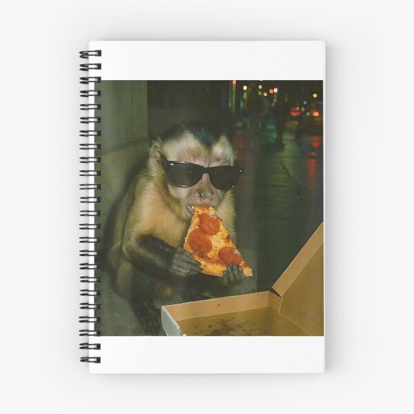 Item preview, Funny Monkey Eating Pizza Animal Meme Retro Humor Men Women T-Shirt designed and sold by Othinus.