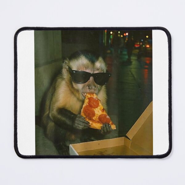 Item preview, Funny Monkey Eating Pizza Animal Meme Retro Humor Men Women T-Shirt designed and sold by Othinus.
