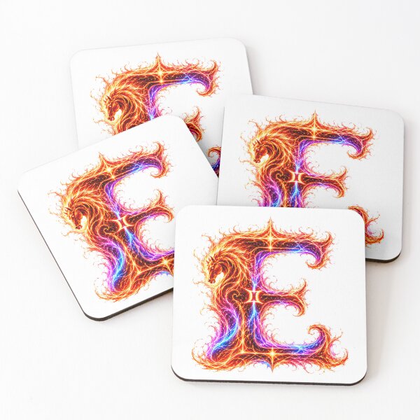 Item preview, Emberhoof Horse-Gemini Flame Letter E designed and sold by BlissBlvdShop.