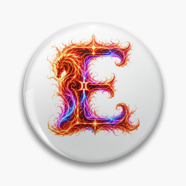 Item preview, Emberhoof Horse-Gemini Flame Letter E designed and sold by BlissBlvdShop.