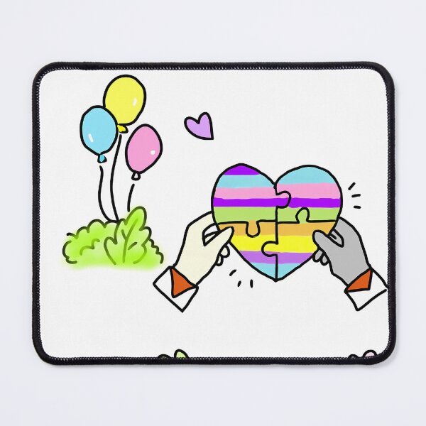 Item preview, Pieces of My Heart - Cute Rainbow Heart Jigsaw Puzzle with Balloons designed and sold by The Mandala Oasis.