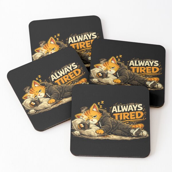Item preview, Always Tired Funny Cat Shirt | Sleepy Coffee Meme Graphic Tee designed and sold by Meow-Attitude.