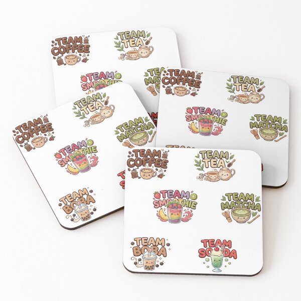 Item preview, Cute Kawaii Team Drinks Pack - Laptop & Suitcase Stickers designed and sold by asumintjapan1.