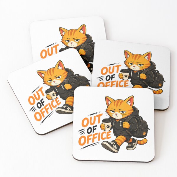 Item preview, Out Of Office Funny Cat Shirt | Work Meme Graphic Tee for Coffee Lovers designed and sold by Meow-Attitude.