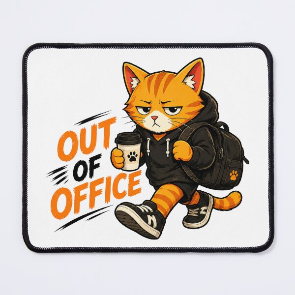 Item preview, Out Of Office Funny Cat Shirt | Work Meme Graphic Tee for Coffee Lovers designed and sold by Meow-Attitude.