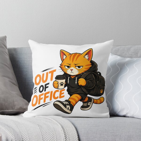Item preview, Out Of Office Funny Cat Shirt | Work Meme Graphic Tee for Coffee Lovers designed and sold by Meow-Attitude.