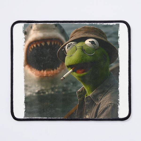 Item preview, Funny Smoking Frog Meme Vintage Shark Attack Parody Tee T-Shirt designed and sold by DArtfulStudio.