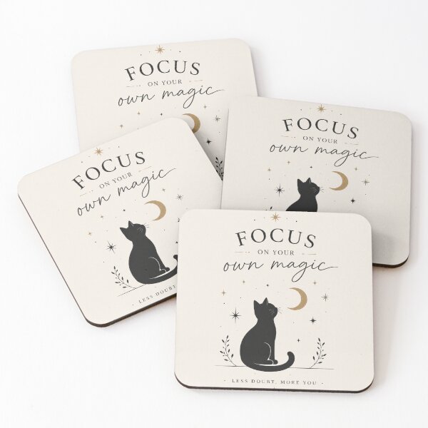 Item preview, Focus on Your Own Magic | Minimalist Motivational Cat Design designed and sold by NomadUSArt.