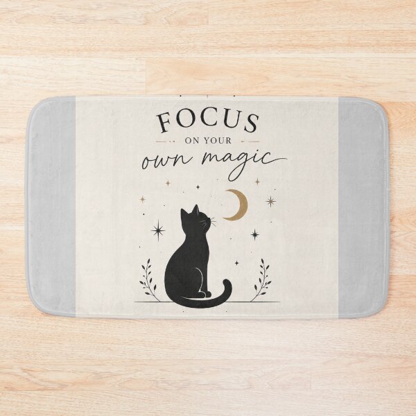 Item preview, Focus on Your Own Magic | Minimalist Motivational Cat Design designed and sold by NomadUSArt.