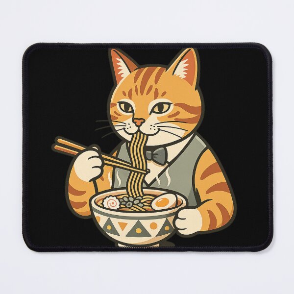 Item preview, Ramen the Noodle Cat | Cute  Tabby Cat Cartoon designed and sold by delohill.
