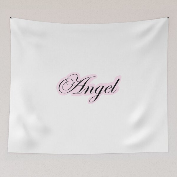 Item preview, Cursive Angel lettering Pink background aesthetic coquette designed and sold by StockholmLattes.