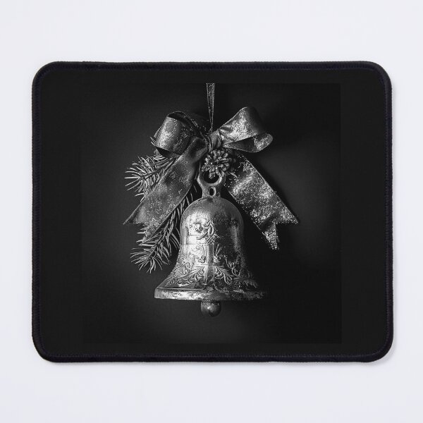 Item preview, Vintage Christmas Bell with Bow – Black and White Holiday Ornament Art designed and sold by inkoutninja.