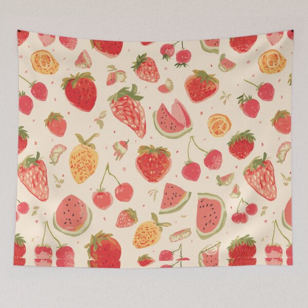 Item preview, Fruits pattern red and beige designed and sold by Heaven1111.