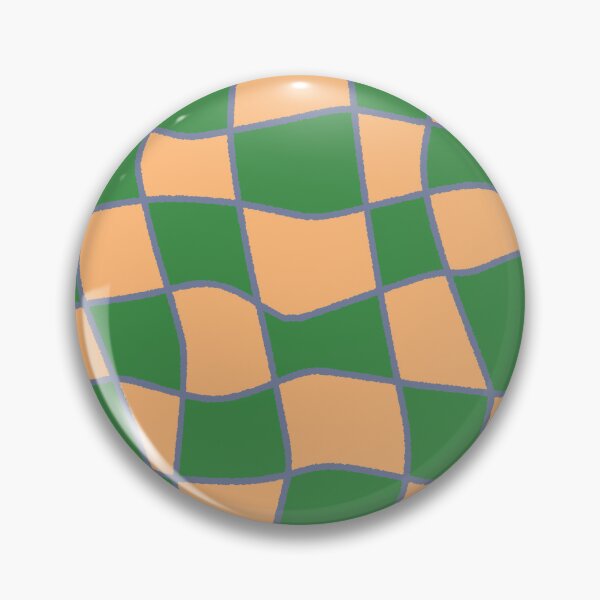 Item preview, Green and Orange Wavy Checkerboard Pattern designed and sold by ubborn.