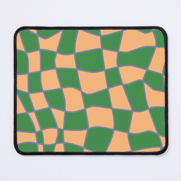 Item preview, Green and Orange Wavy Checkerboard Pattern designed and sold by ubborn.
