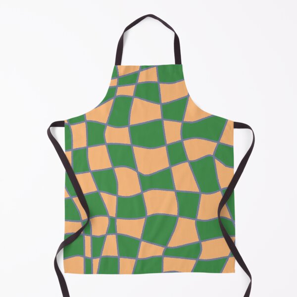Item preview, Green and Orange Wavy Checkerboard Pattern designed and sold by ubborn.