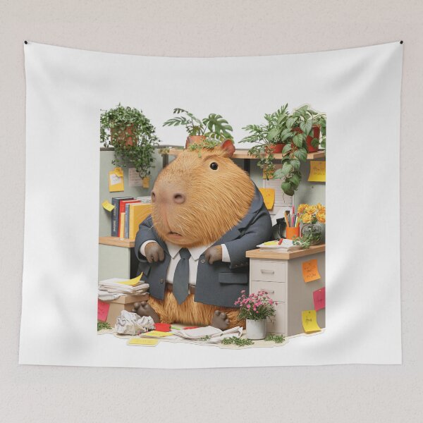 Item preview, Funny Corporate Capybara - Cute Office Burnout Meme designed and sold by Artmugic.