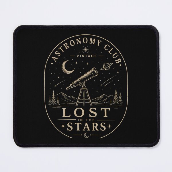 Item preview, Vintage Astronomy Club – Lost in the Stars | Minimalist Celestial Telescope Line Ar designed and sold by RJACreative.