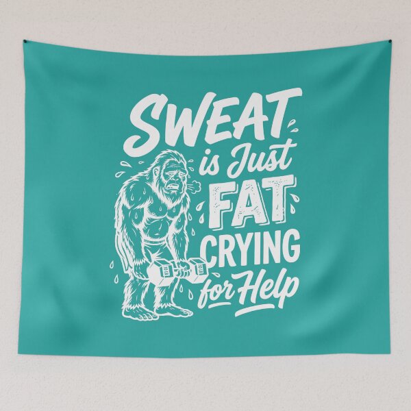 Item preview, Sweat Is Just Fat Crying For Help Motivational Workout Slogan for Gym Enthusiasts designed and sold by Magraphx.