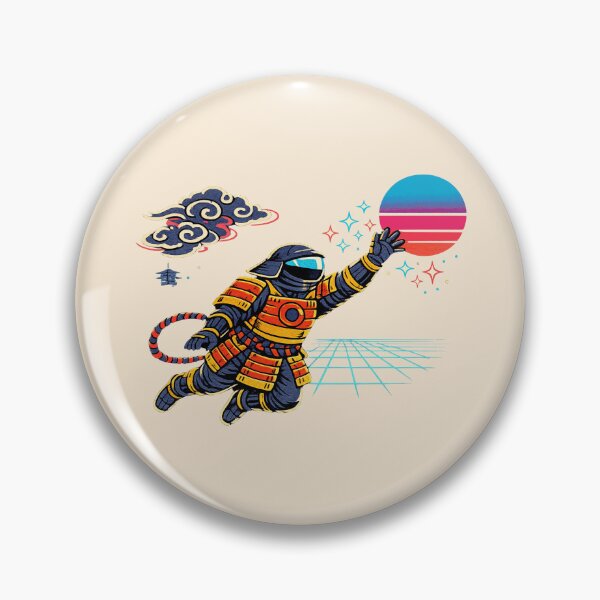 Item preview, Neon Retro Synthwave Ukiyo‑E Ancient Spaceman designed and sold by KungPowUnicorn.