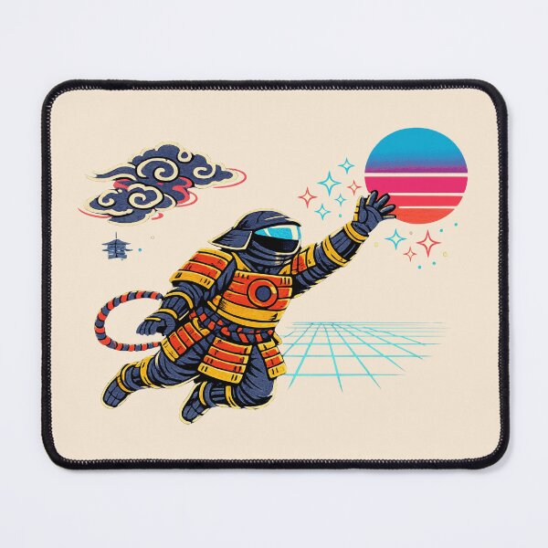 Item preview, Neon Retro Synthwave Ukiyo‑E Ancient Spaceman designed and sold by KungPowUnicorn.