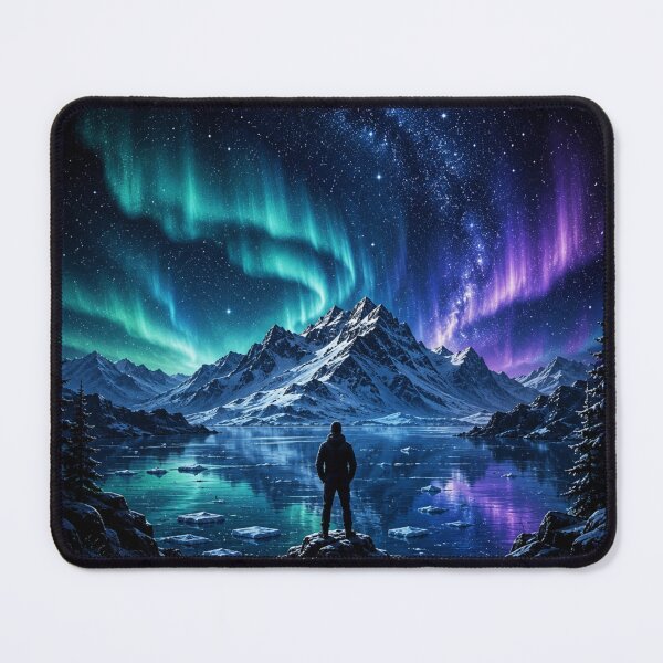 Item preview, Arctic Night Sky Shirt Northern Wilderness Aurora Design Polar Landscape Graphic Tee designed and sold by TrebdoraCrafts.