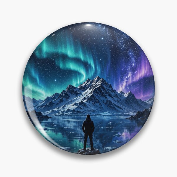 Item preview, Arctic Night Sky Shirt Northern Wilderness Aurora Design Polar Landscape Graphic Tee designed and sold by TrebdoraCrafts.