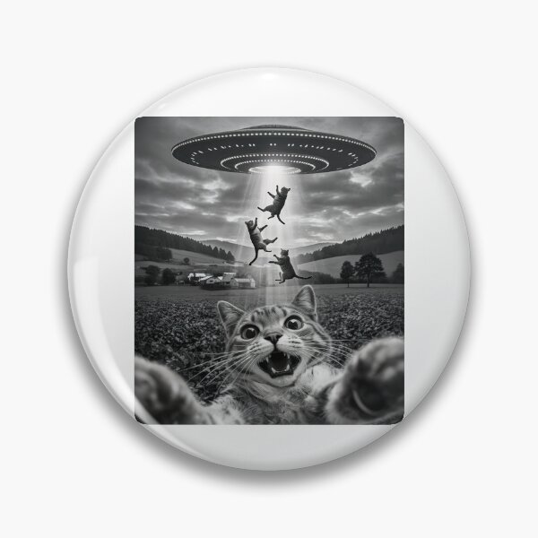 Item preview, Cat Selfie With Alien UFO Funny Cat Meme designed and sold by charoen-design.