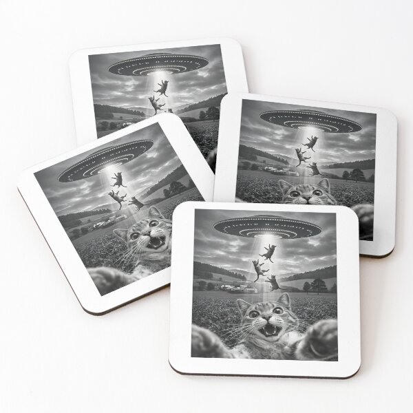 Item preview, Cat Selfie With Alien UFO Funny Cat Meme designed and sold by charoen-design.