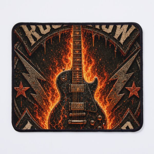 Item preview, Rock Now, Adult Later – Flaming Guitar Vector Emblem Vintage Rock Design designed and sold by Jandedan.