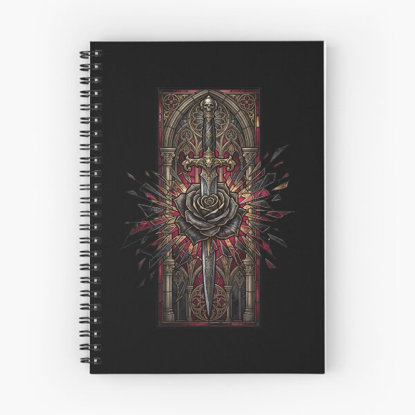 Item preview, Skull Dagger and Rose in Radiant Burst — Gothic Stained Glass designed and sold by David Mateo ArtWorks.