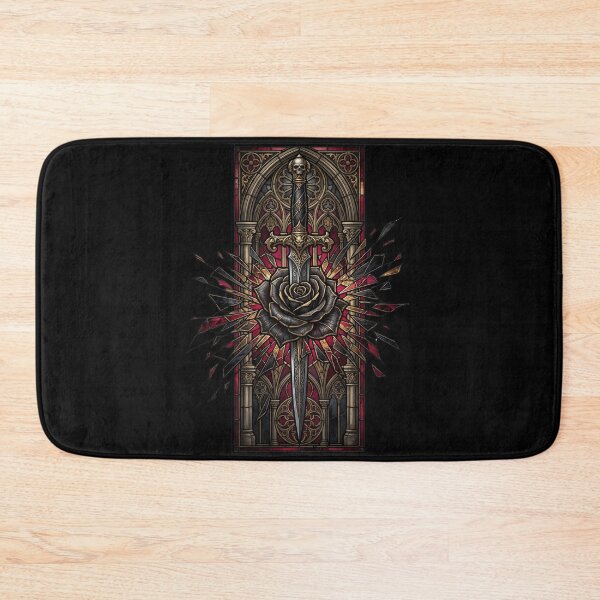 Item preview, Skull Dagger and Rose in Radiant Burst — Gothic Stained Glass designed and sold by David Mateo ArtWorks.