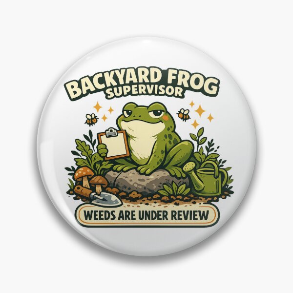 Item preview, Backyard Frog Supervisor – Weeds Are Under Review designed and sold by Concrete Coffee Studio.