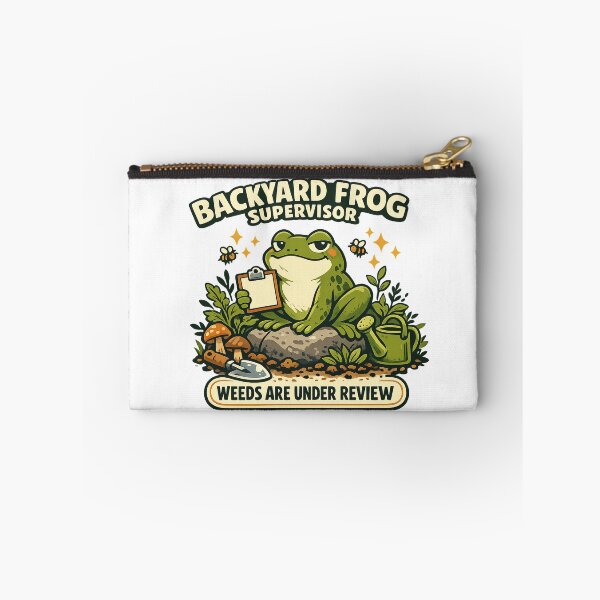Item preview, Backyard Frog Supervisor – Weeds Are Under Review designed and sold by Concrete Coffee Studio.