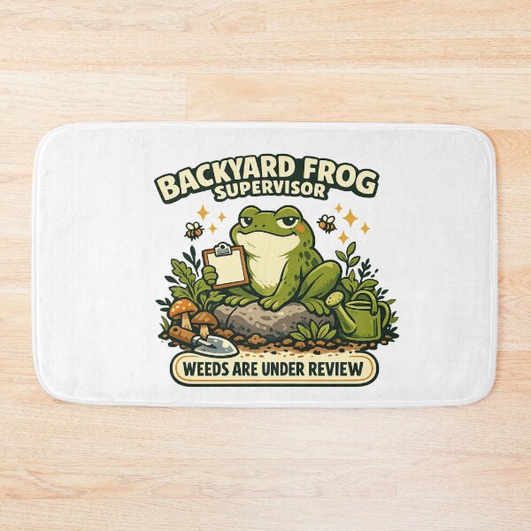 Item preview, Backyard Frog Supervisor – Weeds Are Under Review designed and sold by Concrete Coffee Studio.