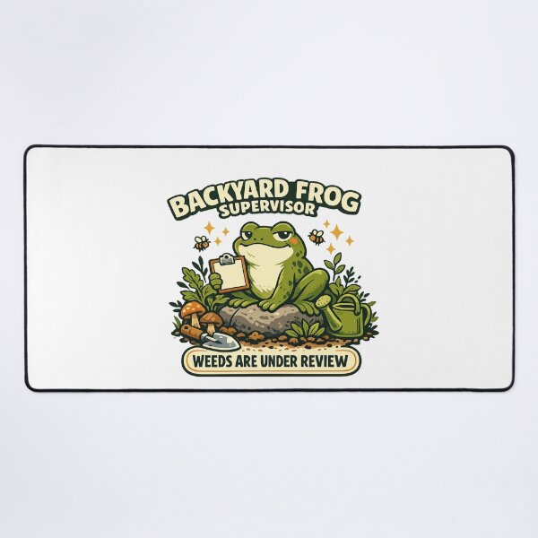 Item preview, Backyard Frog Supervisor – Weeds Are Under Review designed and sold by Concrete Coffee Studio.