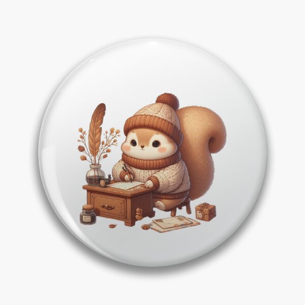 Item preview, Cozy Woodland Squirrel Writing Letters | Cottagecore Animal Illustration designed and sold by vigzhifushions.
