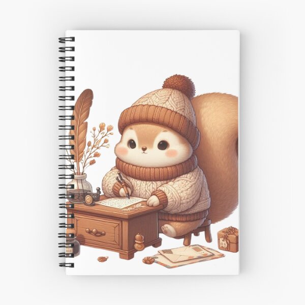 Item preview, Cozy Woodland Squirrel Writing Letters | Cottagecore Animal Illustration designed and sold by vigzhifushions.