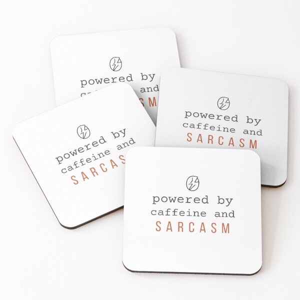 Item preview, Powered by Caffeine and Sarcasm. | Sarcastic Coffee Quote designed and sold by 963shop.