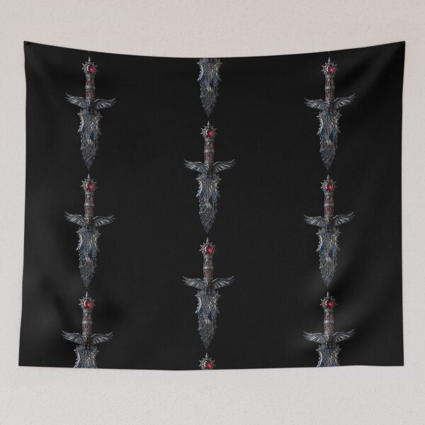 Item preview, Gothic Dagger with Eagle Guard and Red Gem — Stained Glass designed and sold by David Mateo ArtWorks.