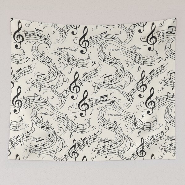 Item preview, Musical Notation Wallpaper Pattern designed and sold by SplashTastic.