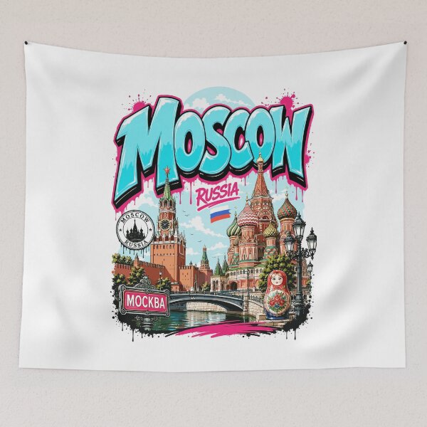 Item preview, Moscow Street Art Urban Graphic Tee designed and sold by AtuqStudio.