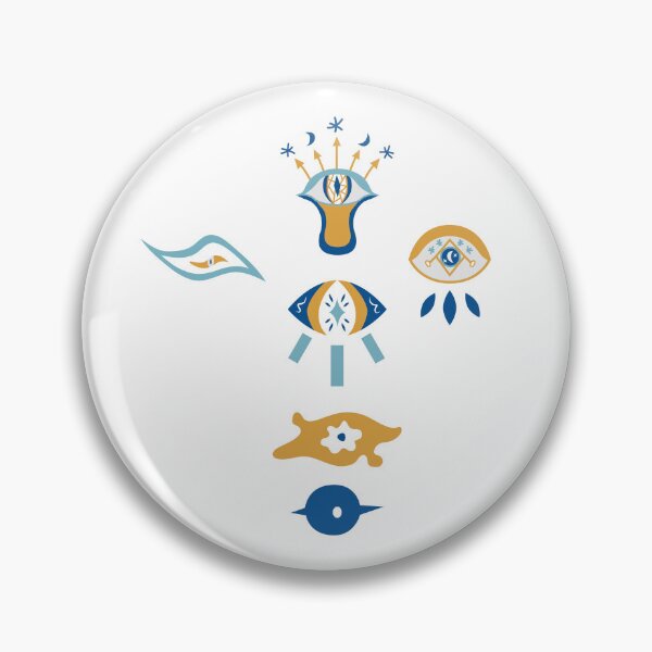 Item preview, Evil Eyes-Mati Pattern 1 - Greek Blue, Gold and White designed and sold by Daniel Bevis Design.