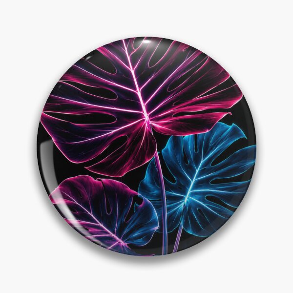 Item preview, Neon monstera leaves in glowing mist designed and sold by AmbiM.