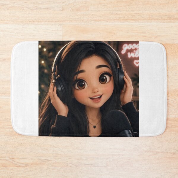 Item preview, Good Vibes Girl With Headphones designed and sold by Nianaart45678.